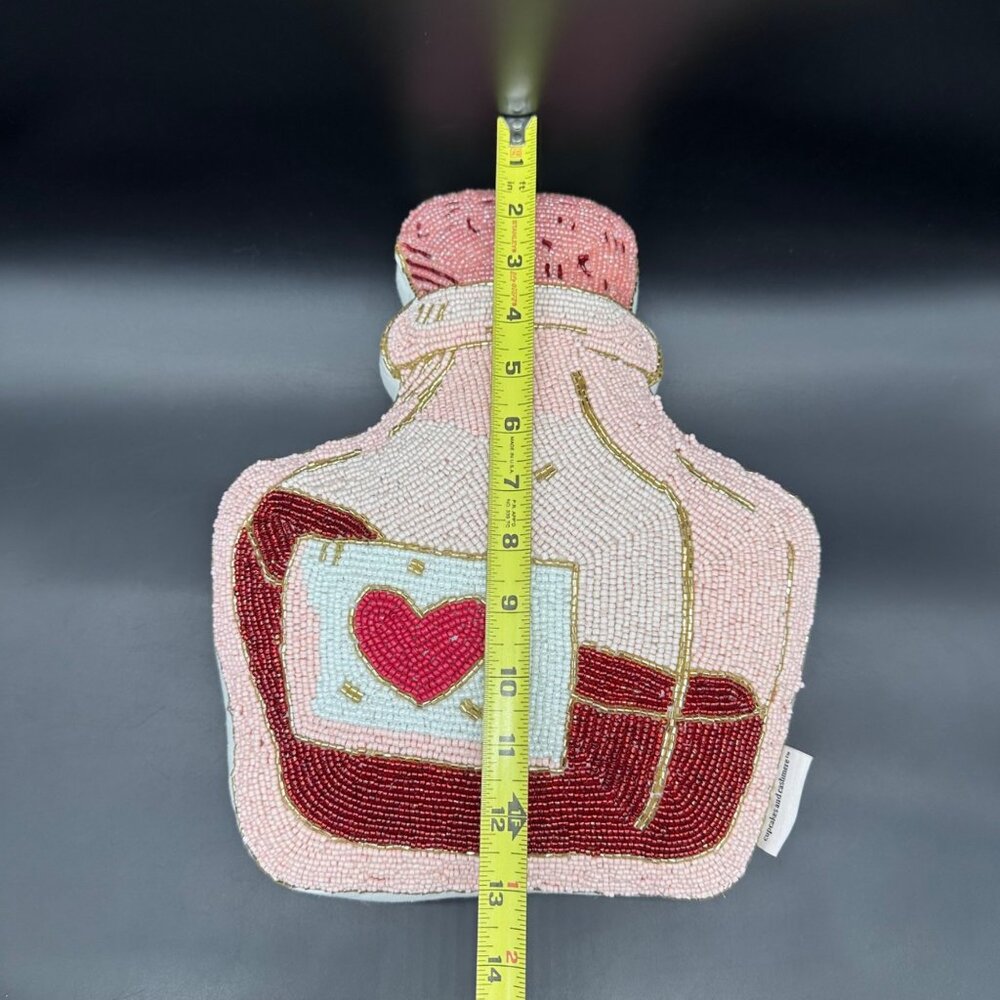 Beaded Love Potion Bottle Decorative Pillow Cupcakes And Cashmere Valentines Day - Picture 7 of 9